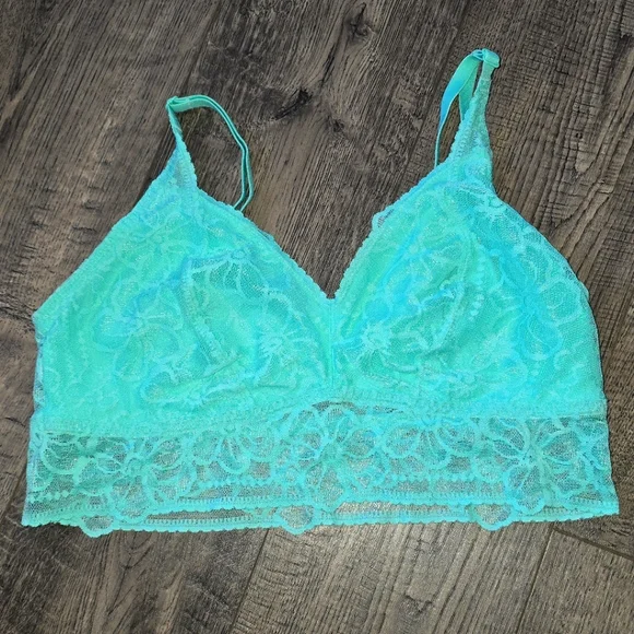 2/$20 PINK teal lace bralette - Picture 1 of 3